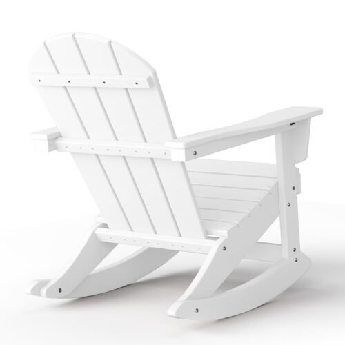 Outdoor Patio Rocking Adirondack Chair – White
